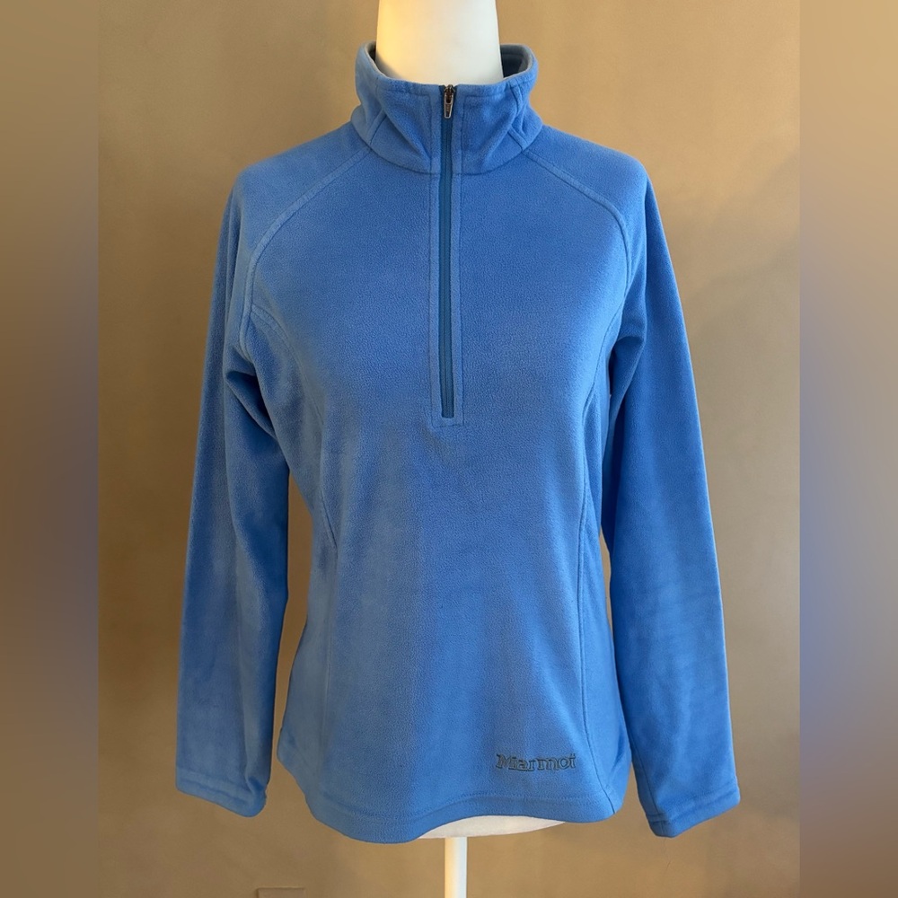 Marmot Blue Fleece Pullover Top 1/4 zip small